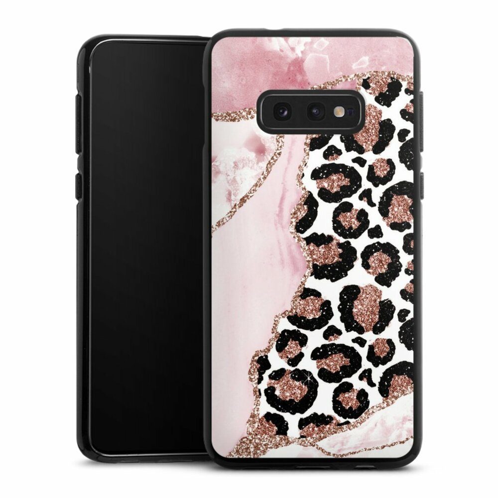 DeinDesign Handyhülle Leopard Glitzer Look Marmor Patterns and Textures Smooth Pink, Samsung Galaxy S10e Silikon Hülle Bumper Case Handy Schutzhülle