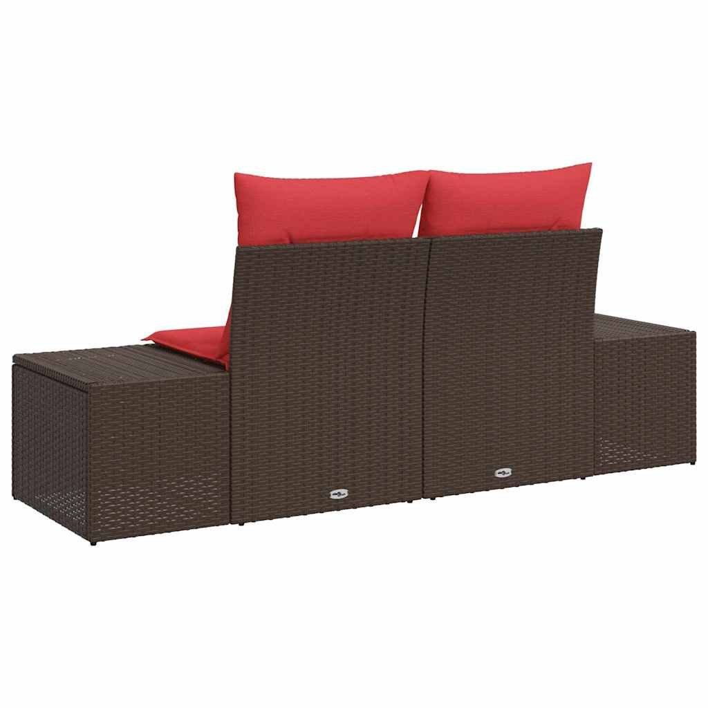 vidaXL Loungesofa Garten-Sofa mit Kissen 184 x 62 x 69 cm Poly-Rattan, 1 Teile