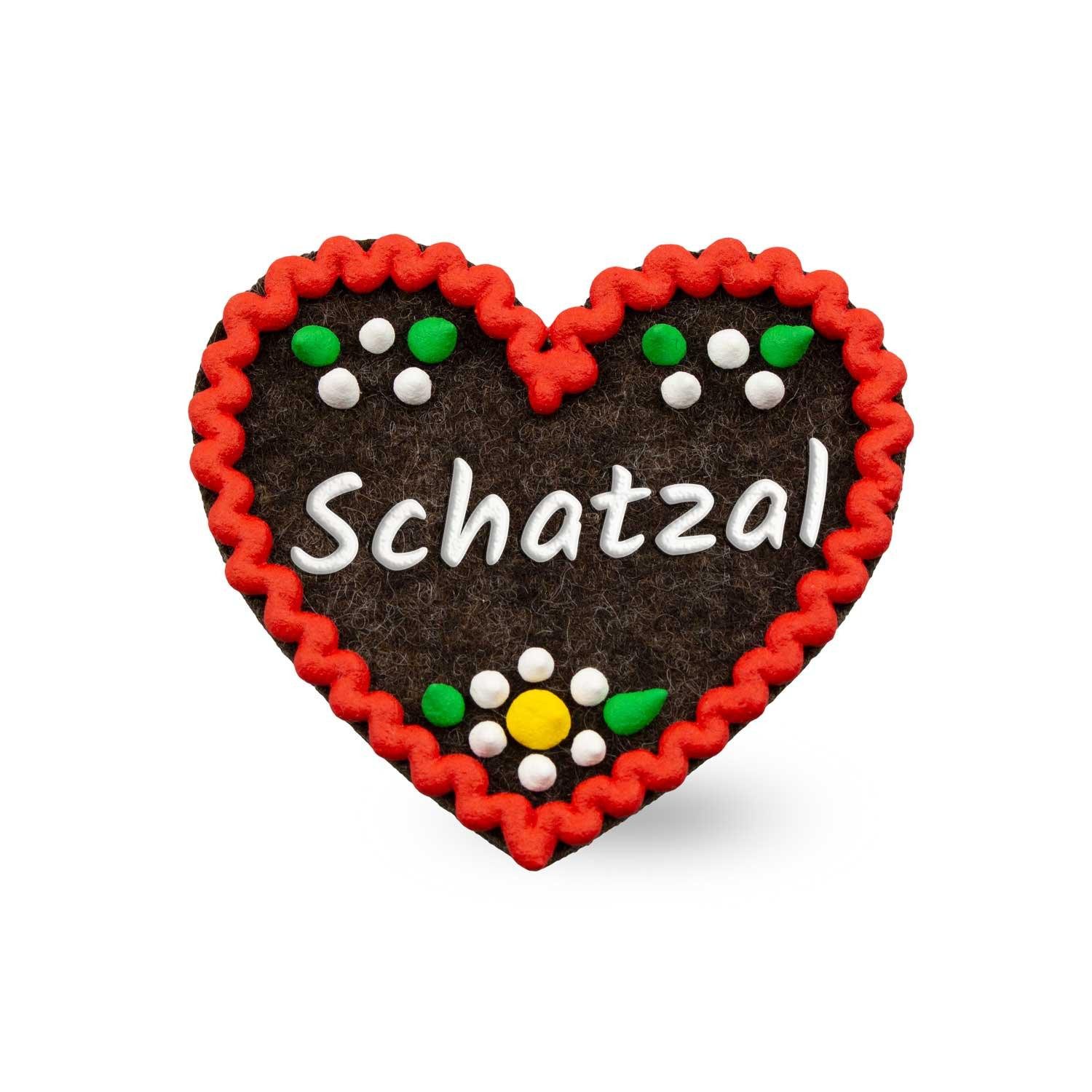 Brosche Filzherz-Anstecker "Schatzal"