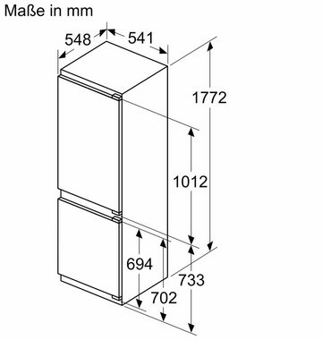 BOSCH Einbaukühlgefrierkombination KIN86NFF0