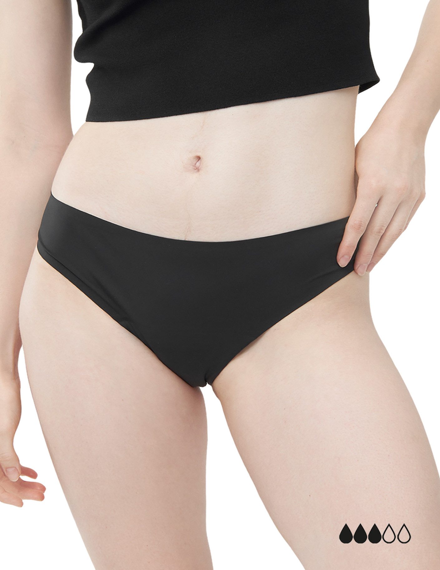 MyMonthlys Inkontinenzslip Periodenunterwäsche LEA Slip 1er schwarz mittlere Blutung