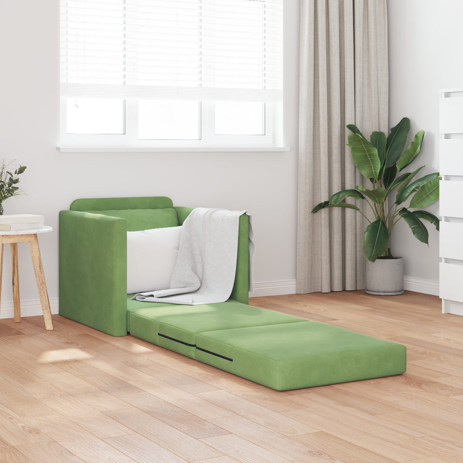vidaXL Sofa Schlafsessel 2-in-1 Hellgrün 74x77x81 günstig online kaufen