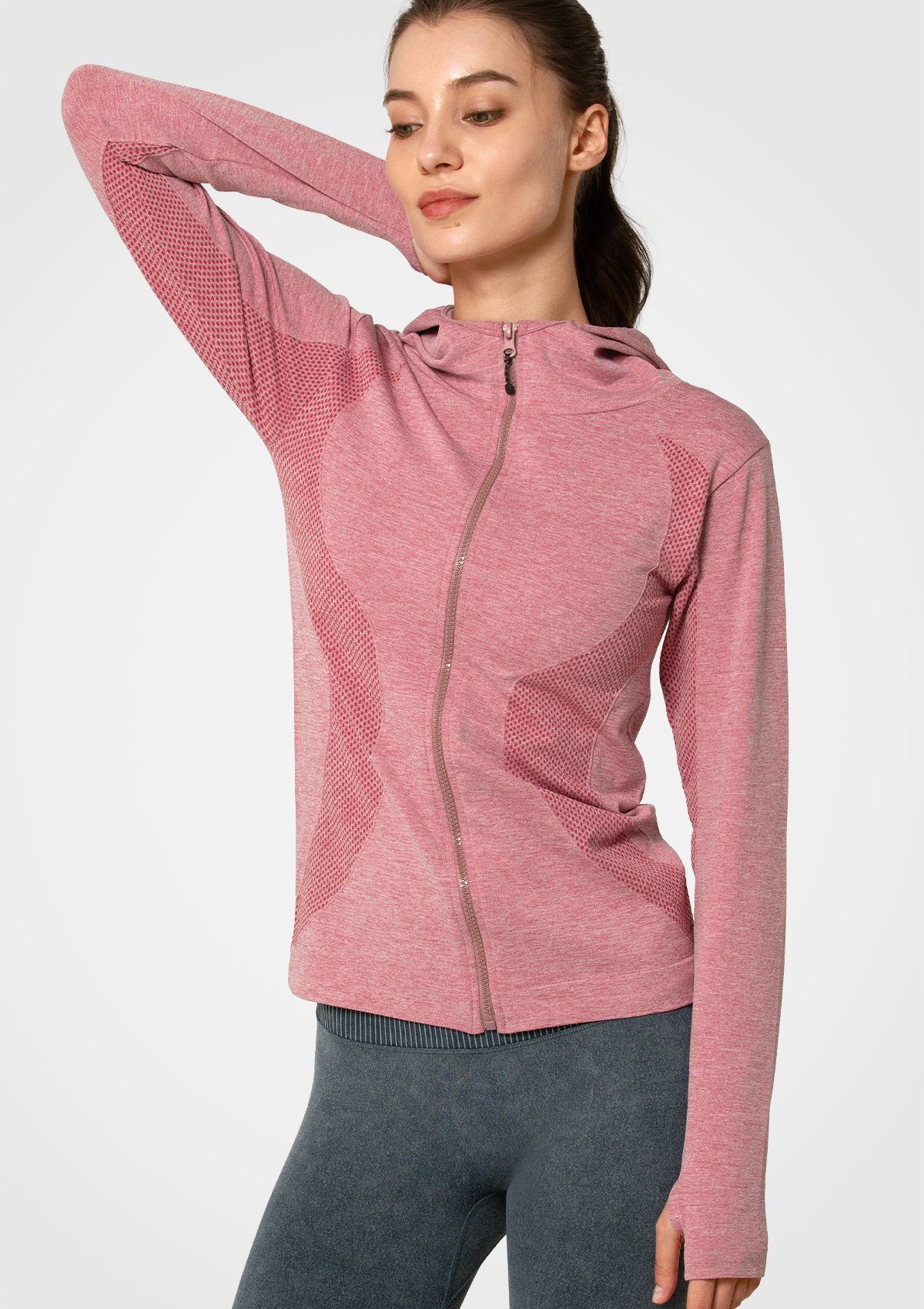 Damen Sportjacke, Kapuze, mit Rosa S145048A26MH Sweatjacke Laufjacke Yvette