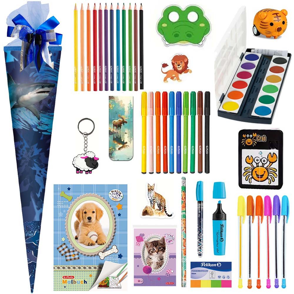 Herlitz Schultüte 70 cm gefüllt Hai