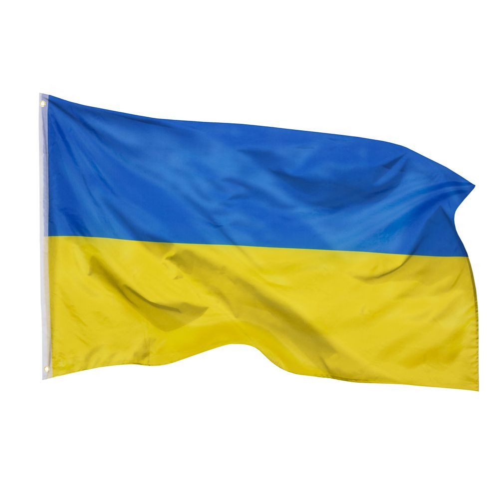PHENO FLAGS Flagge Ukraine Flagge 90 x 150 cm Ukrainische Fahne Nationalflagge (Hissflagge für Fahnenmast), Inkl. 2 Messing Ösen