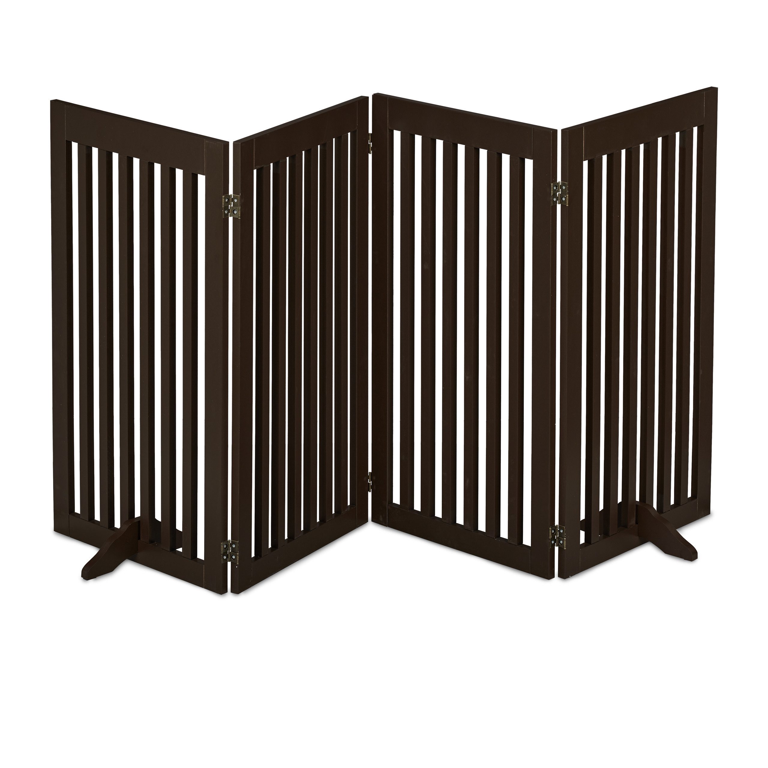 relaxdays Treppenschutzgitter Braunes Absperrgitter 92 cm (4 St), 4 Panel