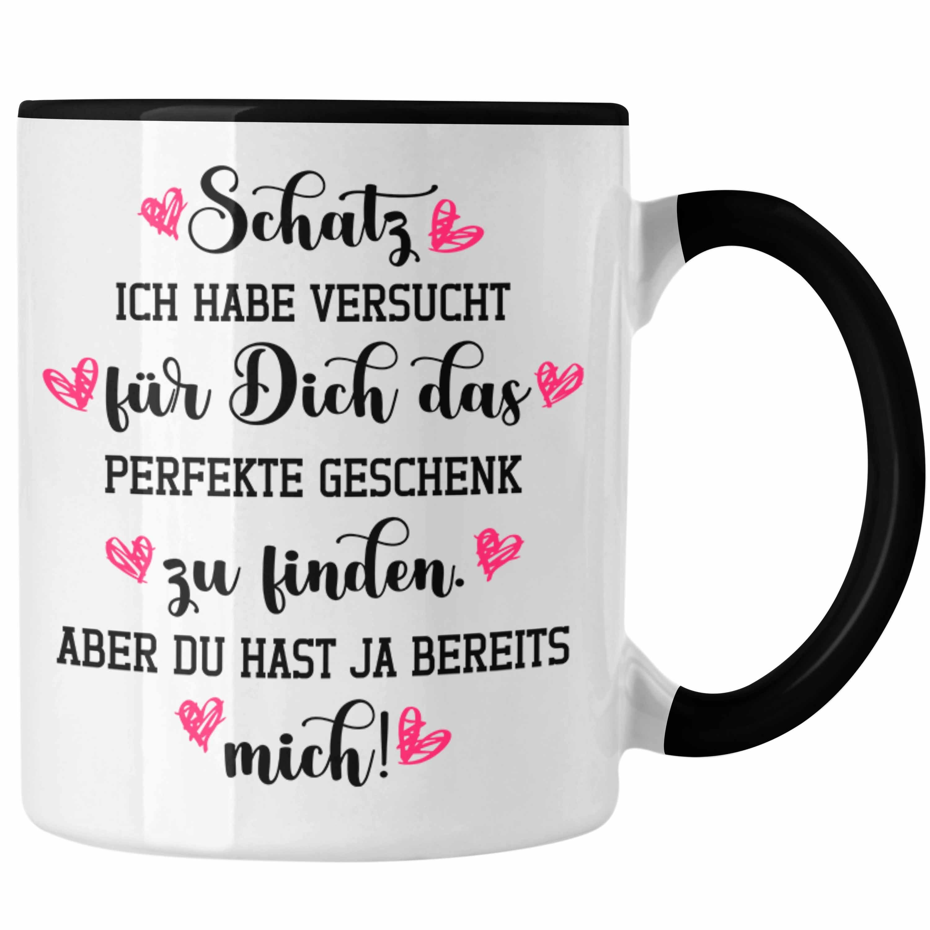 Schwarz Tasse Liebe Valentinstaggeschenk Freund Schatz Trendation - Valentinstag Geschenk Freundin Paare Trendation Tasse
