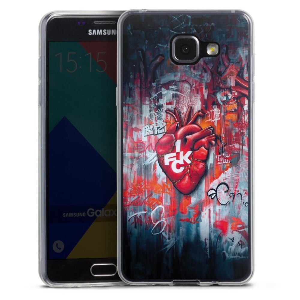 DeinDesign Handyhülle 1. FCK Herz 1. FC Kaiserslautern 1.FCK Herz, Samsung Galaxy A5 (2016) Slim Case Silikon Hülle Ultra Dünn