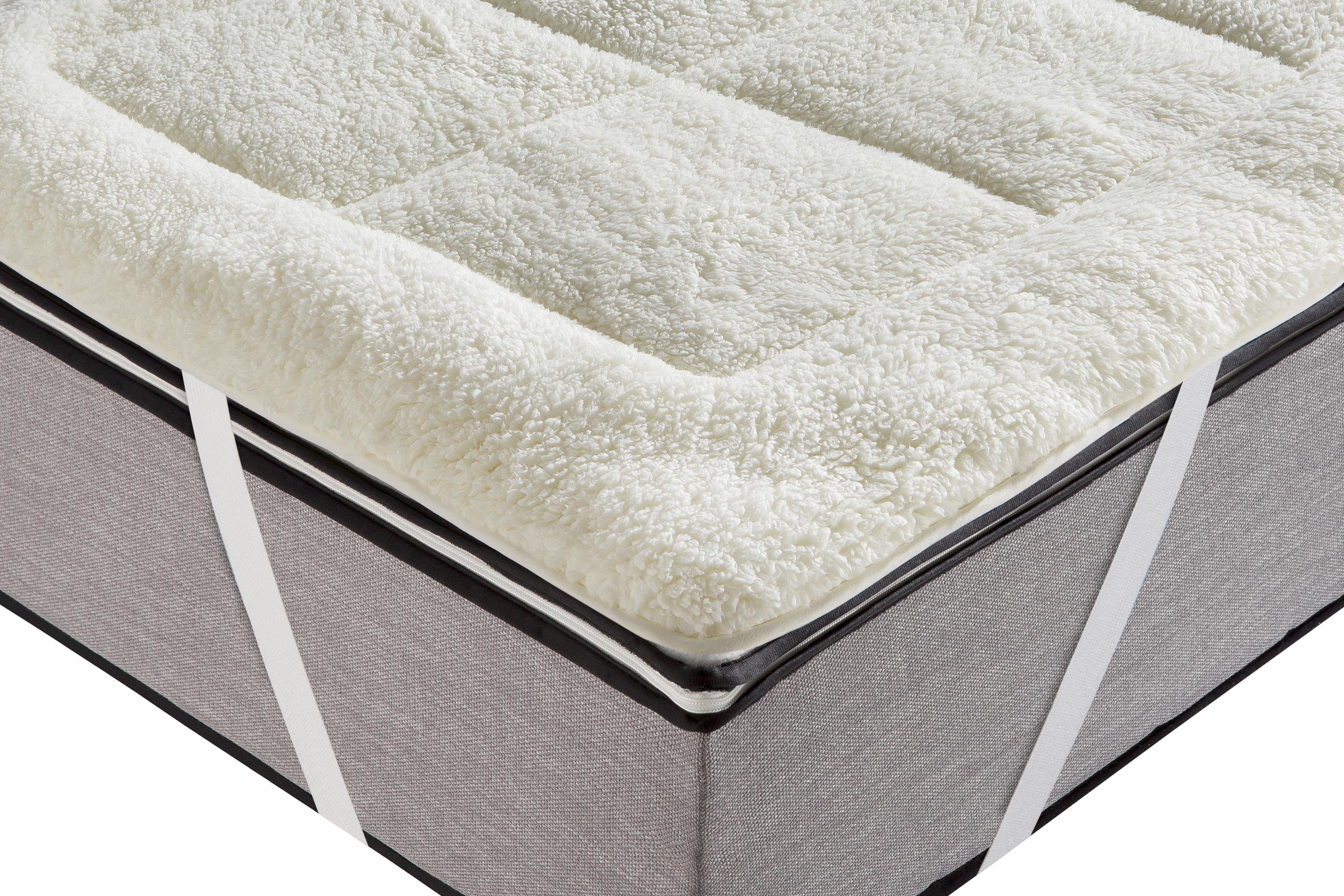 Matratzenauflage Luise, in Lammfloor Optik, 90x200 cm und weitere Größen RIBECO, Auflage beidseitig für Sommer und Winter nutzbar, waschbar bis 60°C