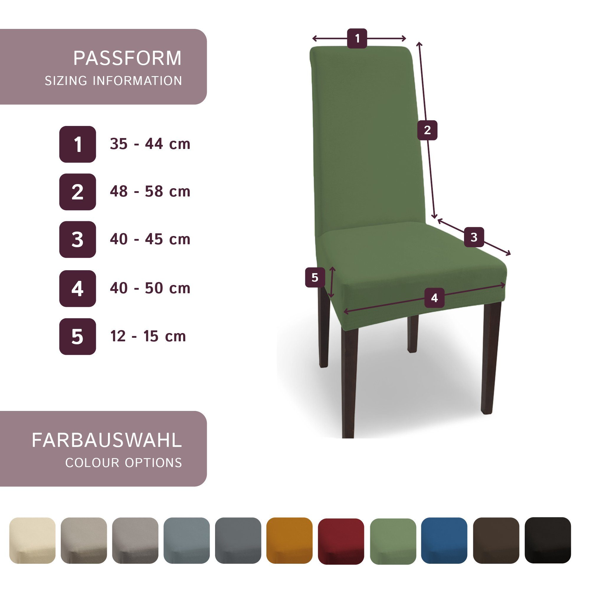 Farben HOMESTYLE und verschiedene Stuhlhusse Sets, aus Oliv-grün sh Natalie SCHEFFLER-HOME LIVE Stuhlhussen Baumwolle