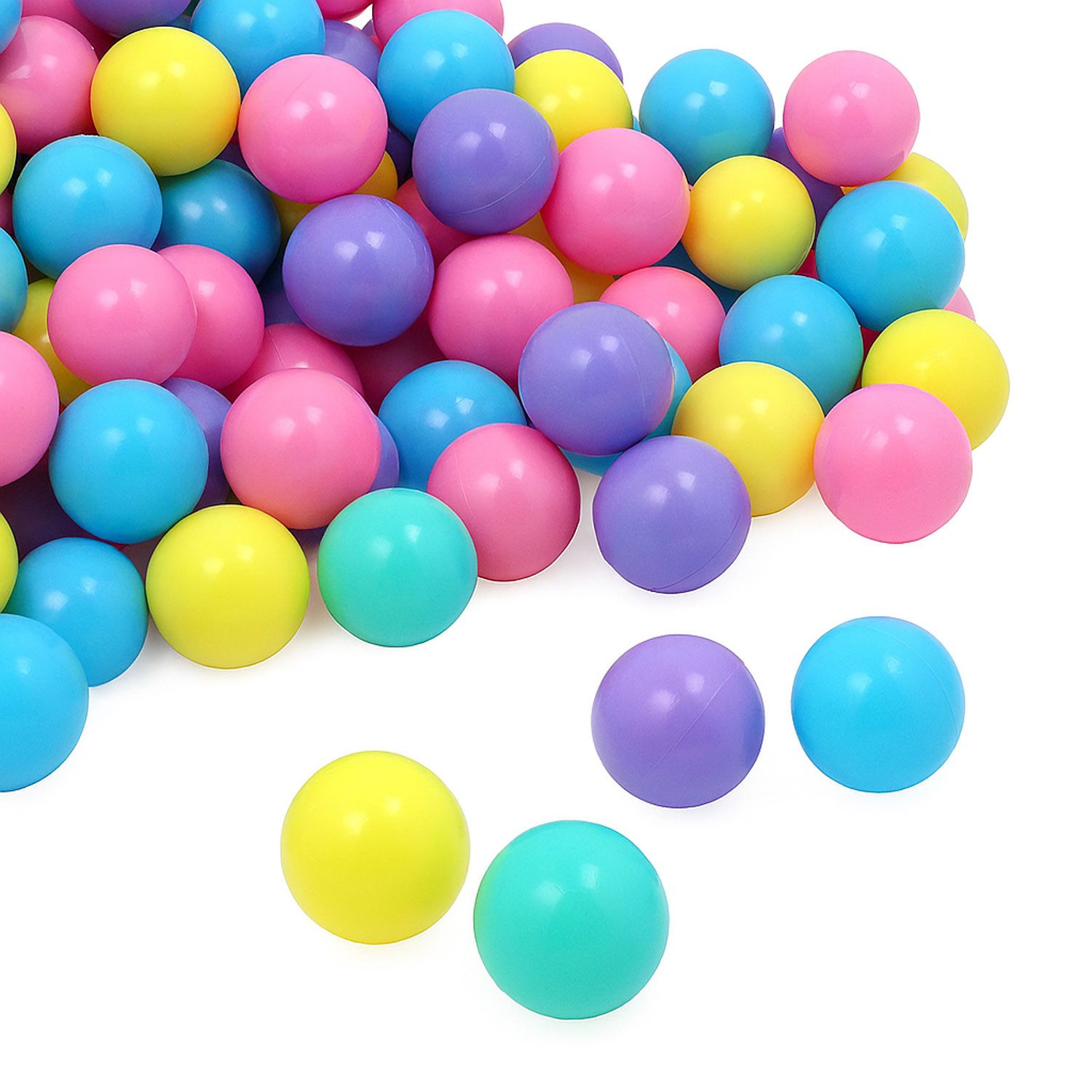 LittleTom Bällebad-Bälle Baby - 100 Bunte Bälle fürs Bällebad - 6cm Geprüfte Kinder Spielbälle (100-St), Ab dem 1. Tag: Babybälle zum Greifen - Plastikbälle für den Bällepool