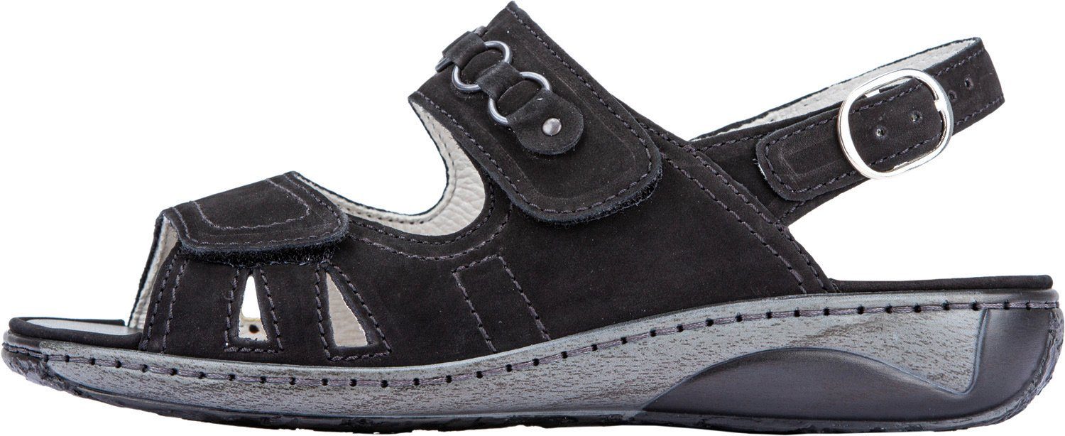 Waldläufer GARDA Riemchensandale, Sommerschuh, Sandalette, Keilabsatz, mit Druckknopf, G-Weite