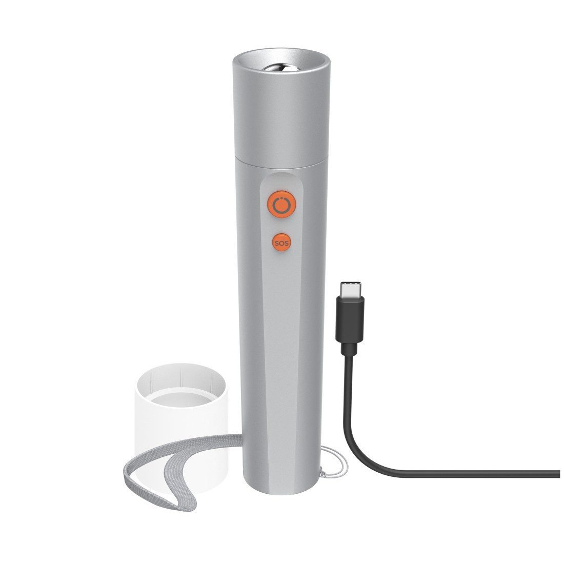 Hama LED Taschenlampe LED-Taschenlampe, aufladbar, Aluminium, 4 Modi + SOS, stromsparend, robust