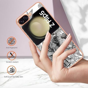 Wigento Handyhülle Für Samsung Galaxy Z Flip5 5G Design Series TPU / PC Handy Hülle Cover