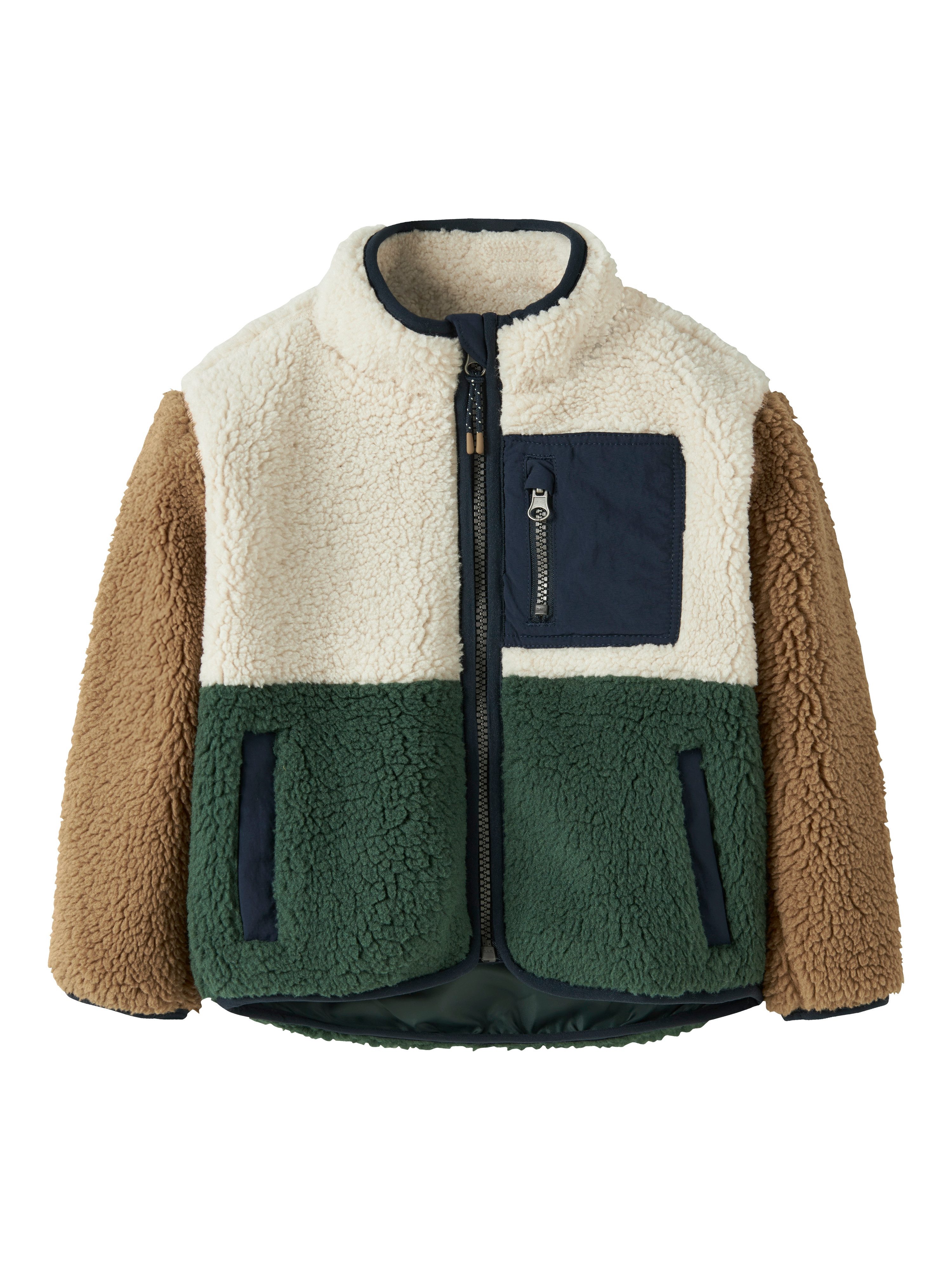 Name It Plüschjacke NMMMACEY TEDDY JACKET BLOCK NOOS Kunstfaser