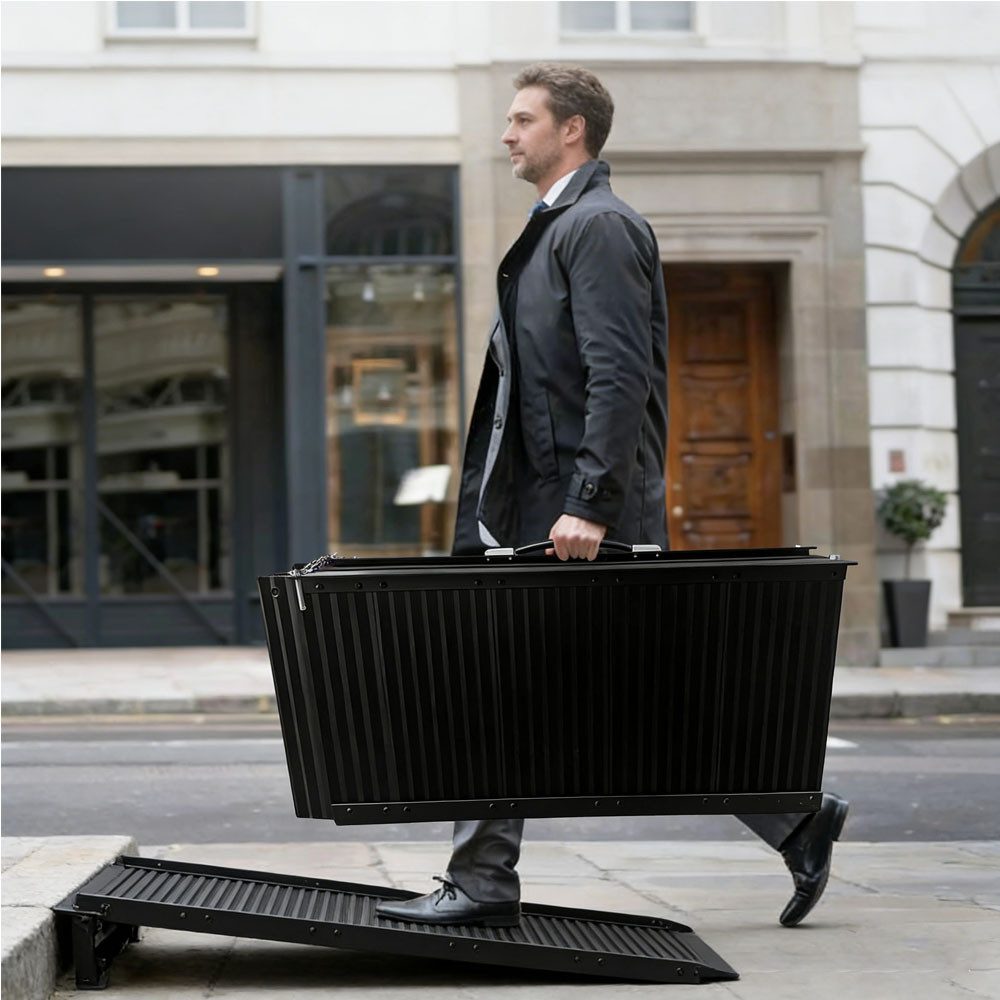 GarveeMore Hunderampe Tragbare Rollstuhlrampe mit Griff rutschfestes Falten