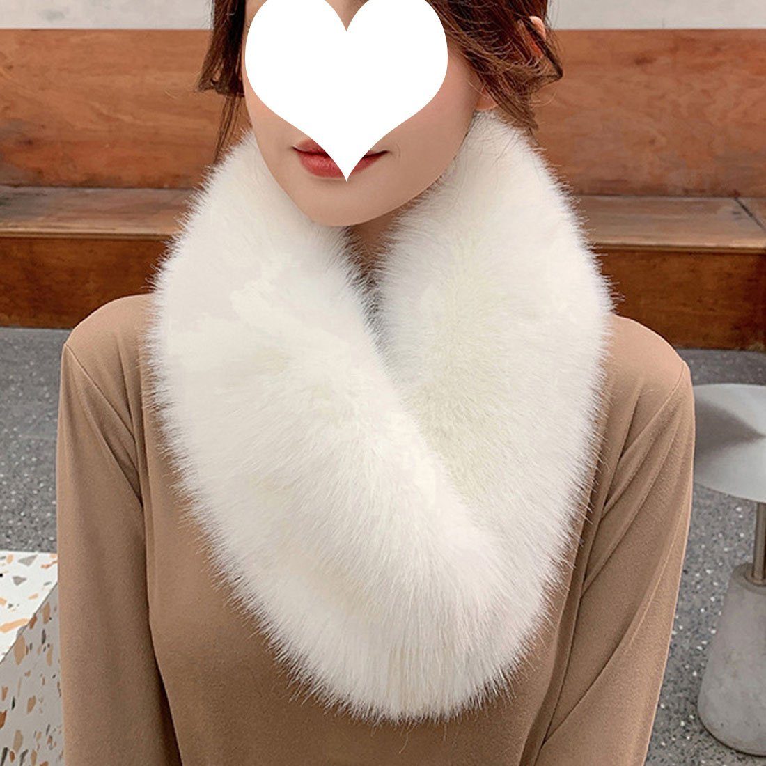 Schal. warmen Damen Mode DÖRÖY Nachahmung Weiß Kunstpelz verdickt Modeschal Pelz Schal,