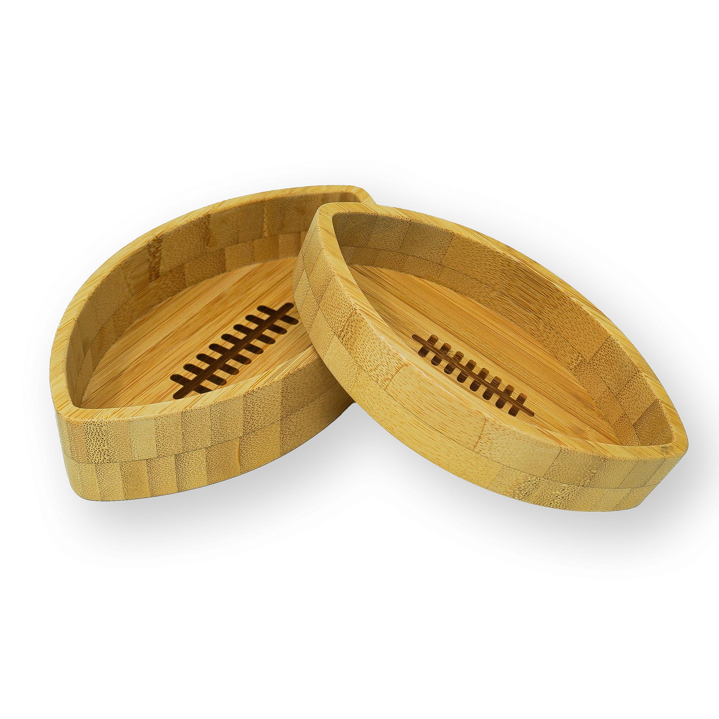 40YARDS Snackschale American Football Bambus Schälchen / Schüsseln / Чаши, (2-tlg), Bambus-Holz