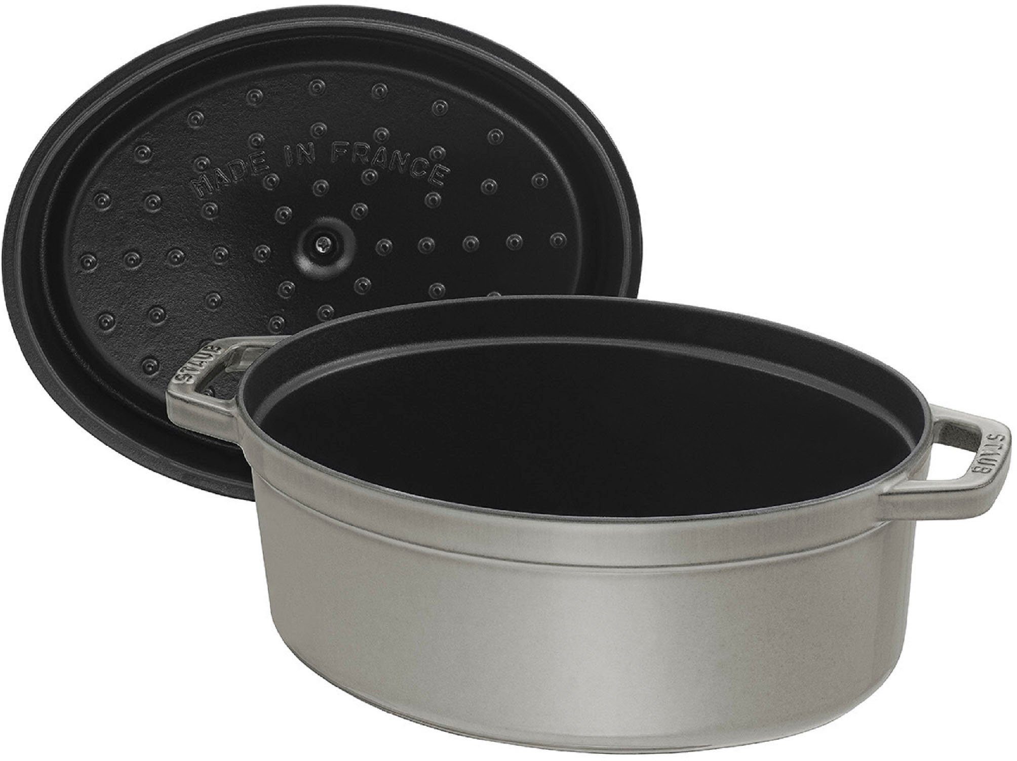 Staub Bräter Cocotte, Gusseisen (1-tlg), robust, langlebig, perfekte Hitzeverteilung, Aromaregen-Deckel