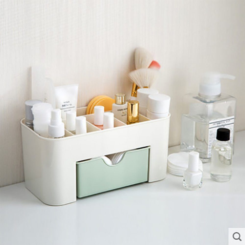 Typ Einsparung Zimtky Kosmetik-Koffer Space Schublade Desktop Kosmetik Aufbewahrungs Box hellgrün