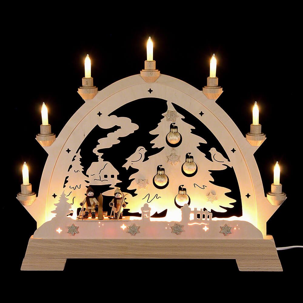 KWO Kunstgewerbe Werkstätten Schwibbogen Schwibbogen Tannenbaum mit Kugeln (40x43cm) von KWO