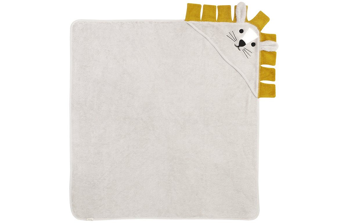 KINDSGUT Kapuzenhandtuch Löwe, Baumwolle, 100 x 100 cm