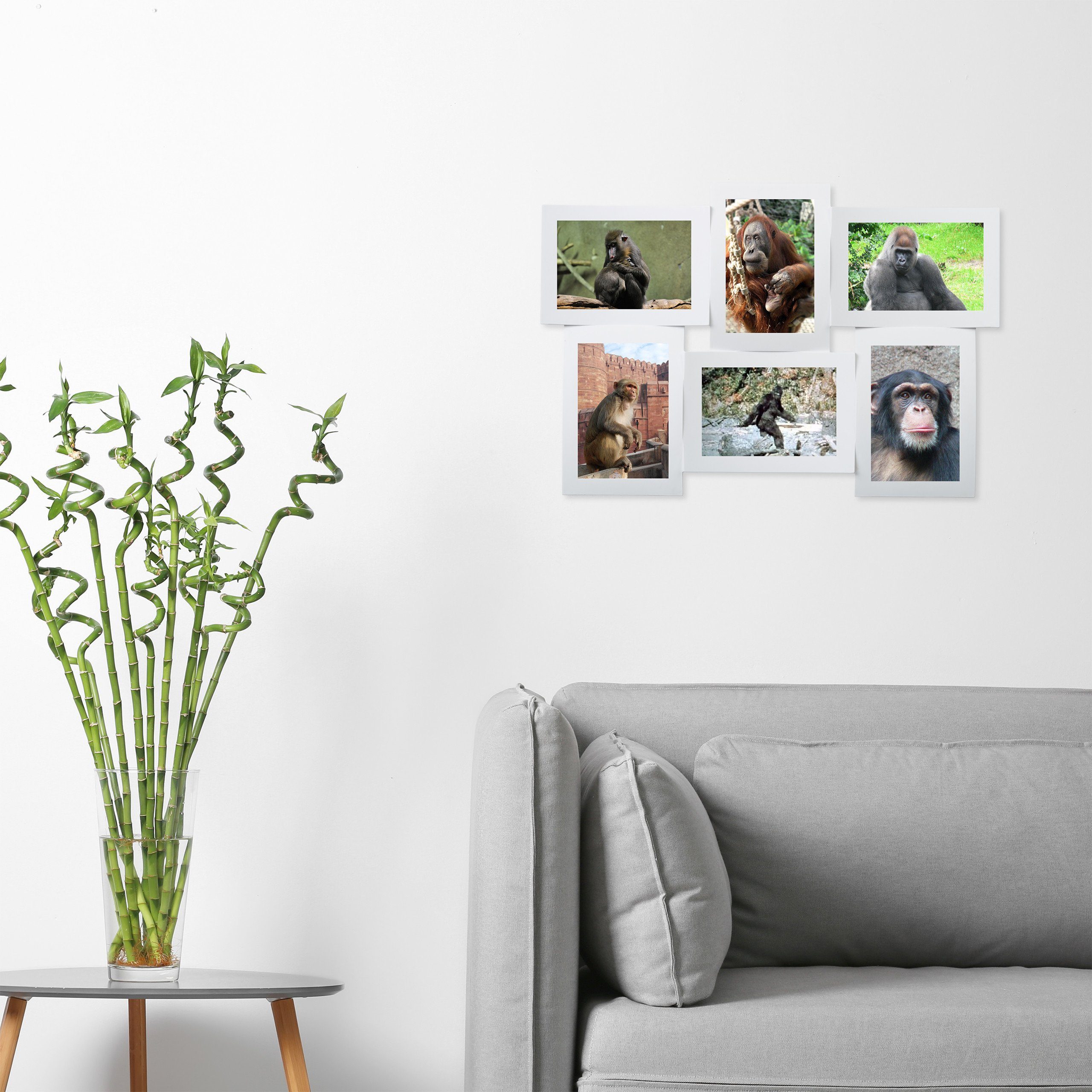 relaxdays Staffelbilderrahmen Bilderrahmen für mehrere Fotos, weiß günstig online kaufen