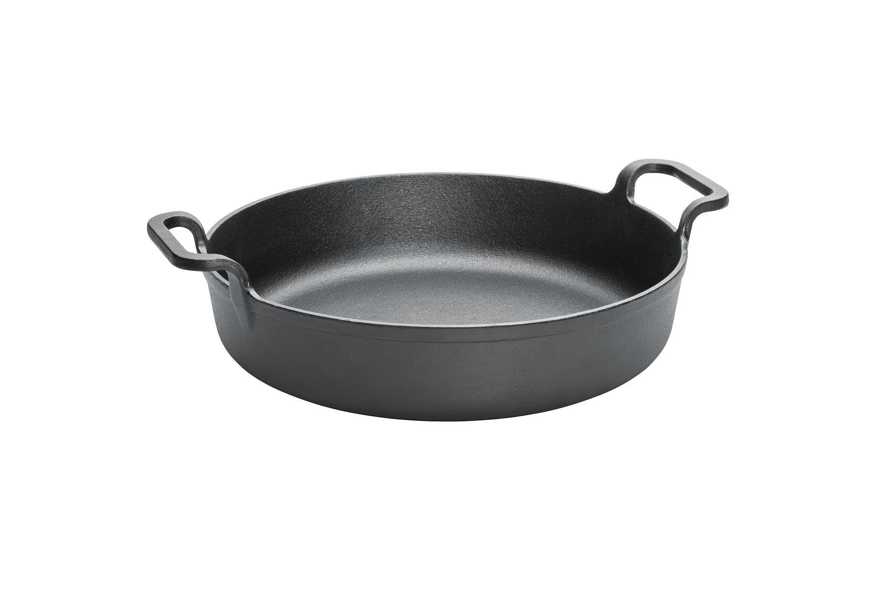 CHEF CUISINE International Grillpfanne Gusseiserne BBQ Pfanne 31 x 5,5 cm 3,5 kg, Gusseisen
