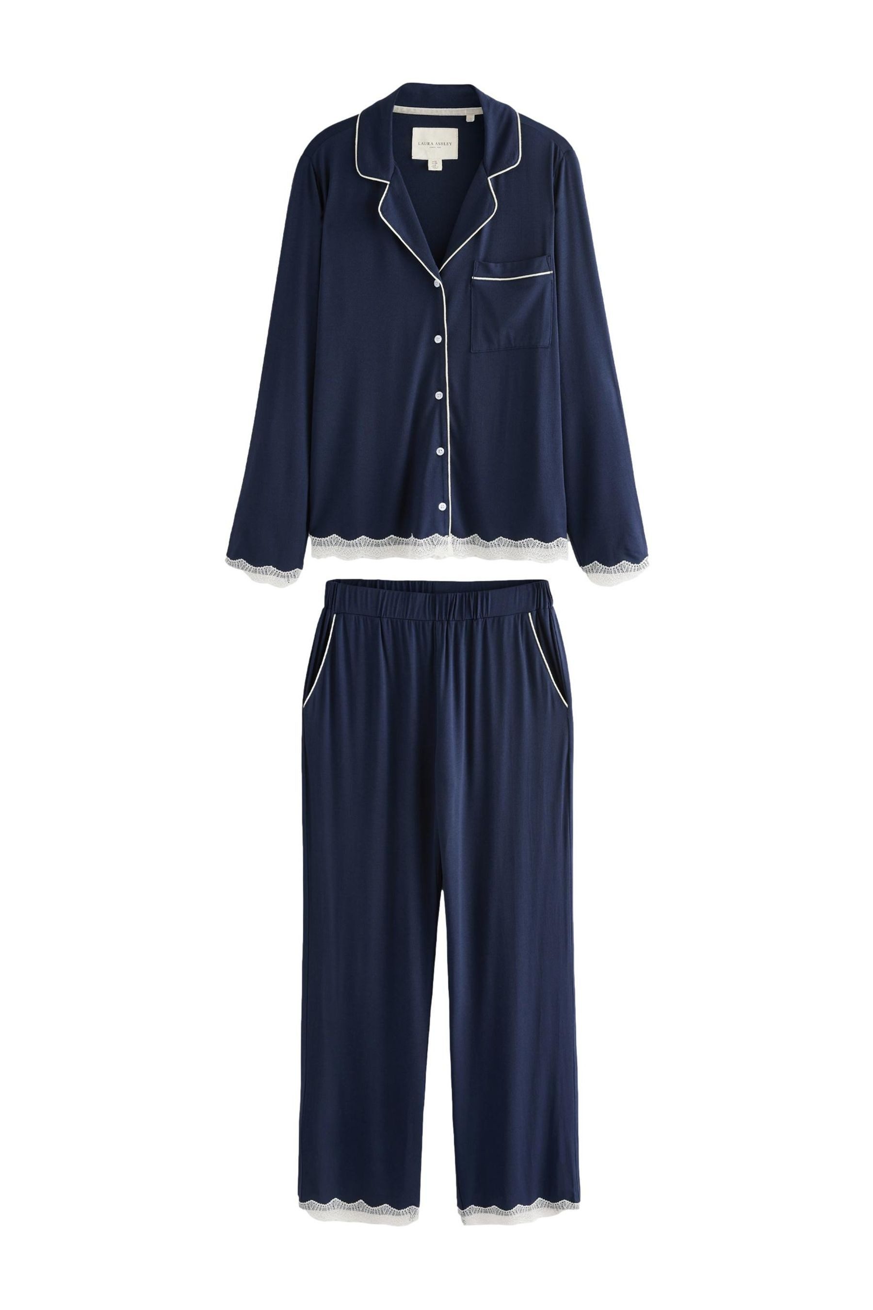 LAURA ASHLEY Pyjama Laura Ashley Pyjama mit Knopfleiste aus Modal (2 tlg)