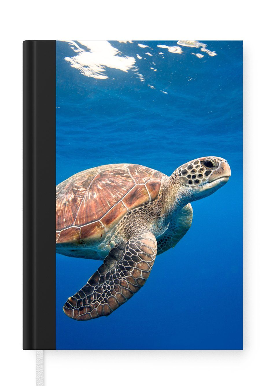 MuchoWow Notizbuch Schildkröte im Ozean, Journal, Merkzettel, Tagebuch, Notizheft, A5, 98 Seiten, Haushaltsbuch