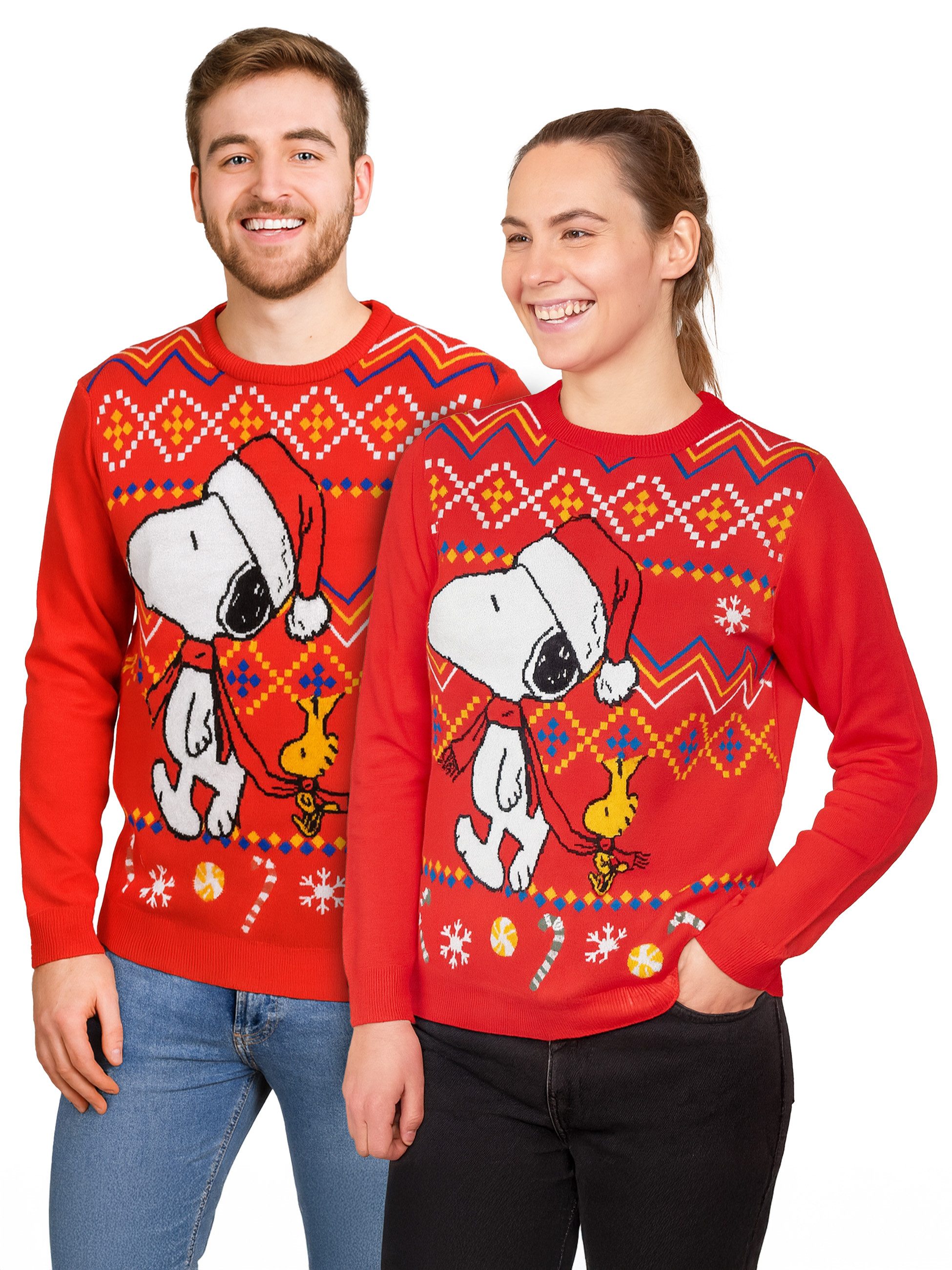 United Labels® Weihnachtspullover Peanuts Snoopy Winterpullover Winter Strick Pullover Ugly Sweater