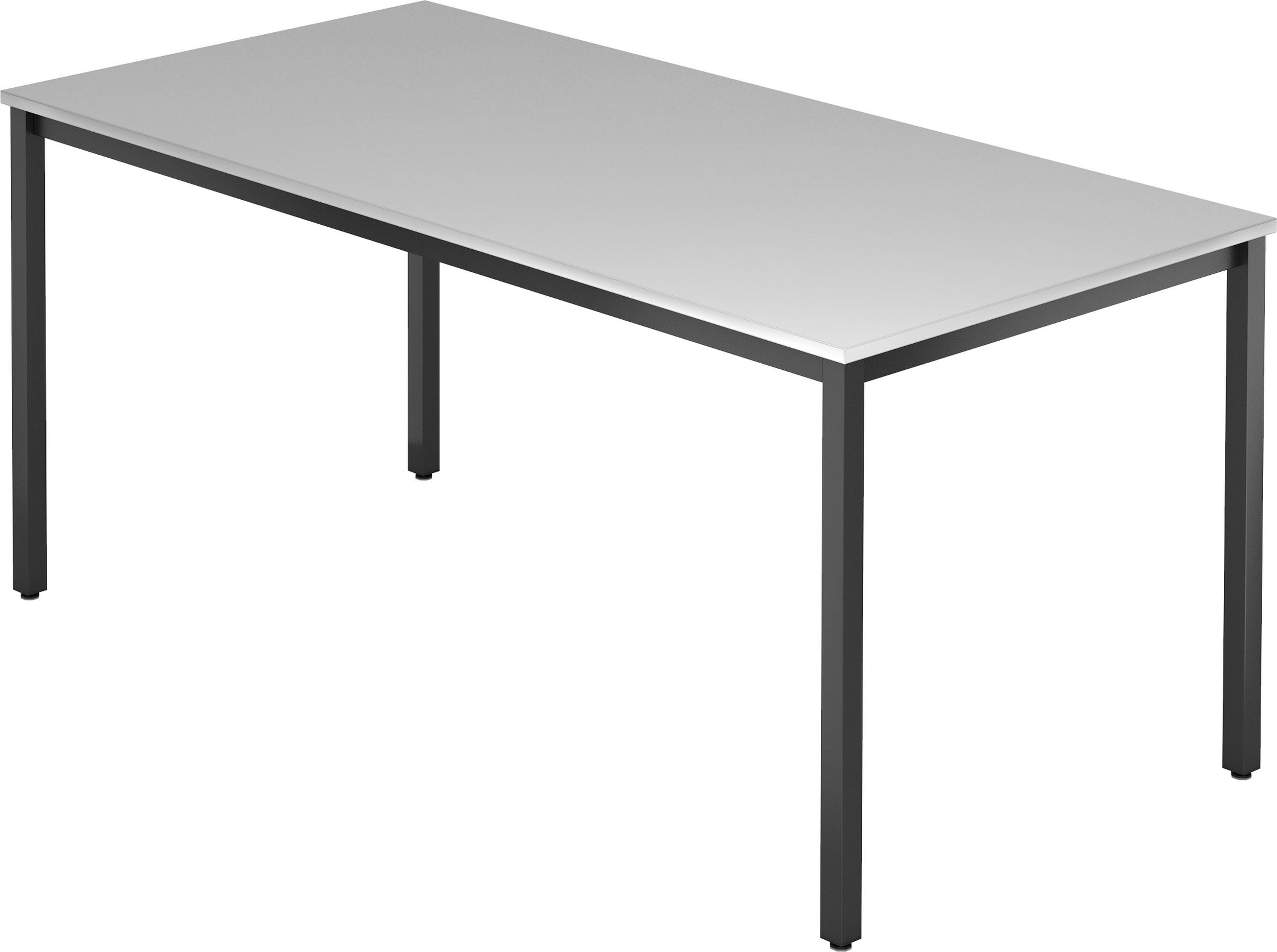 Grau Dekor: Vierkantrohr Konferenztisch - bümö Besprechungstisch cm Gestell: Serie-D, schwarz 160x80 Rechteck: -