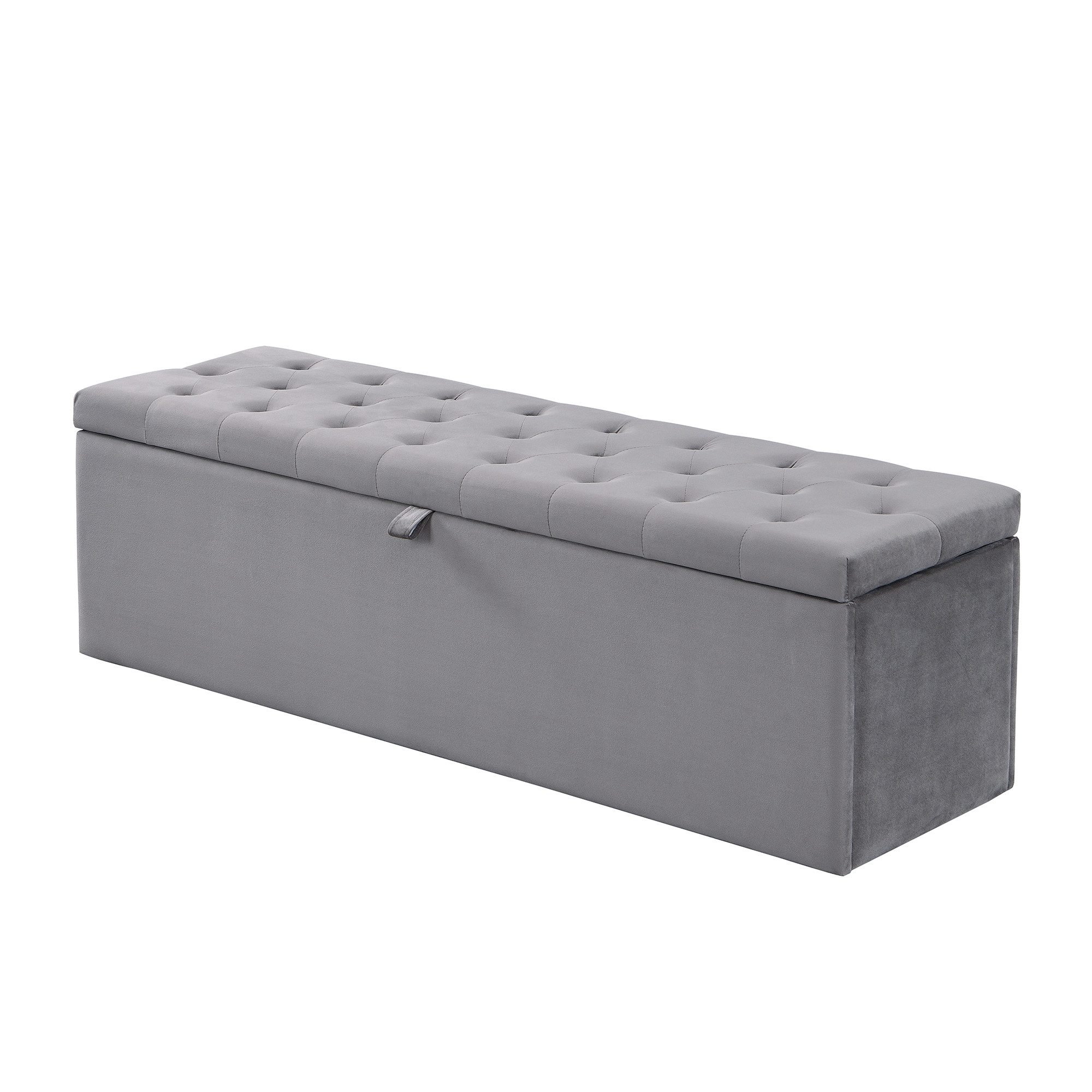 Flieks Polsterbank, Samt Bettbank Sitzbank mit Stauraum 138x41x42cm