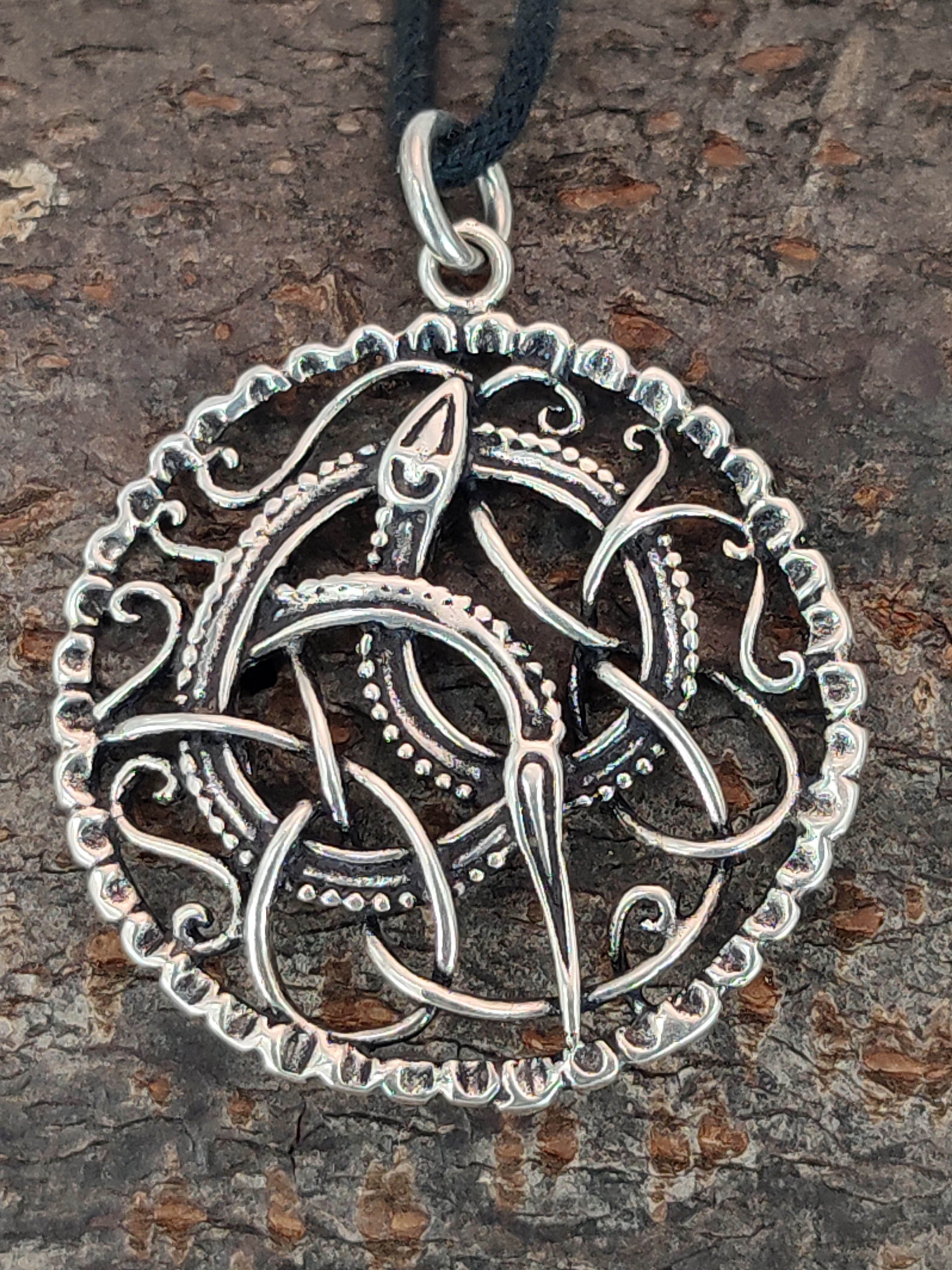 Kettenanhänger Leather Anhänger Silber 925 Midgard Midgardschlange of Große Silberkette Schlangen Kiss