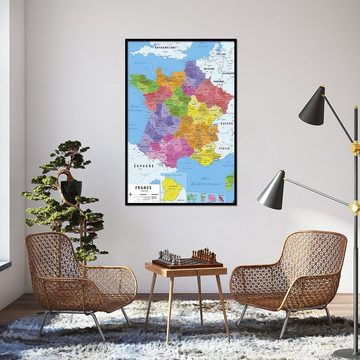 Grupo Erik Poster Carte De France 2017 Poster Karte von Frankreich 2017 61 x 91,5 cm