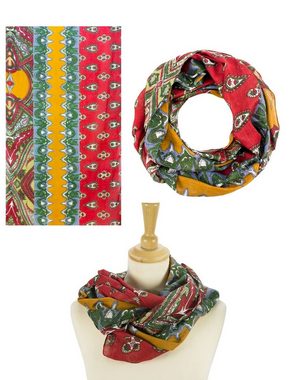 Sunsa Loop Damen Loop Schal. 100% Baumwolle Schlauchschal. Loopschal mit Blumen Design. Damen Accessoires: Rundschals,Scarf Tücher und Schals als Geschenk für Frauen/ Freundin Paisley Druckmotiv