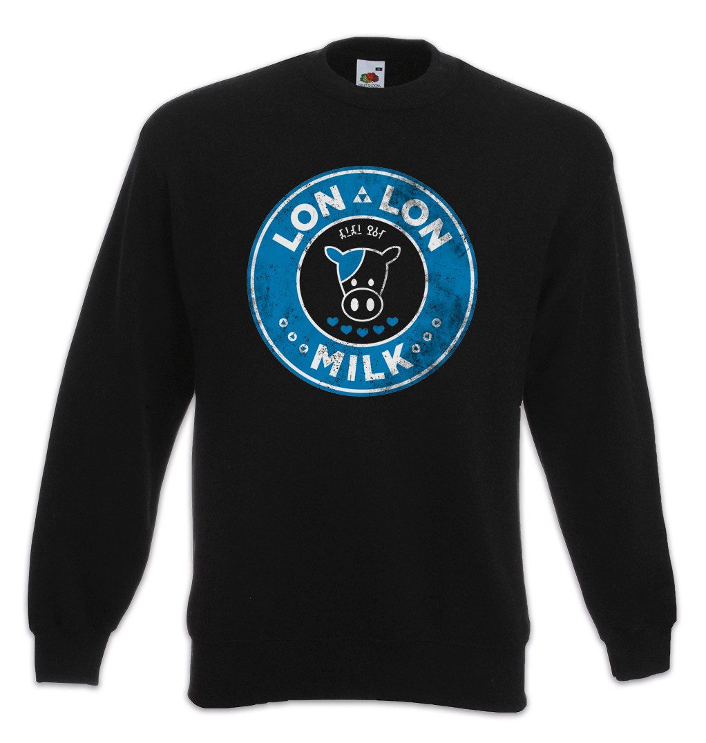 Urban Backwoods Sweatshirt Lon Lon Milk I Sweatshirt Milch Farm Ranch Game Link Legend Kult Game (1-tlg) Adventure Zelda Nerd Geek