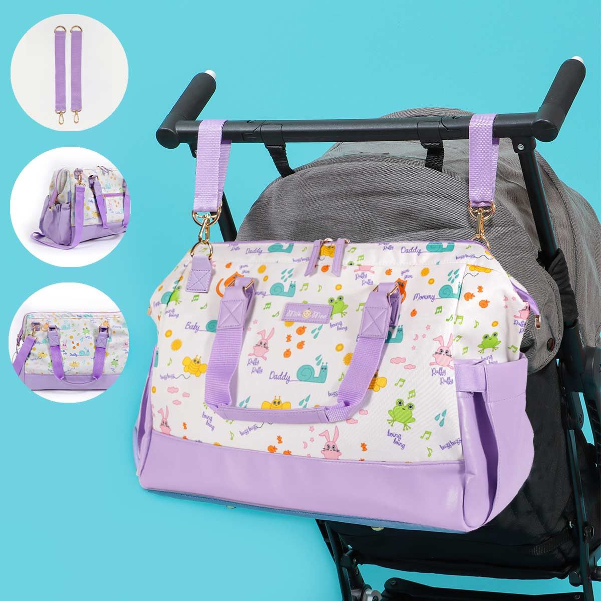 MILK&MOO Wickeltasche Milk&Moo Friends Wickeltasche – Lila, funktional & stilvoll