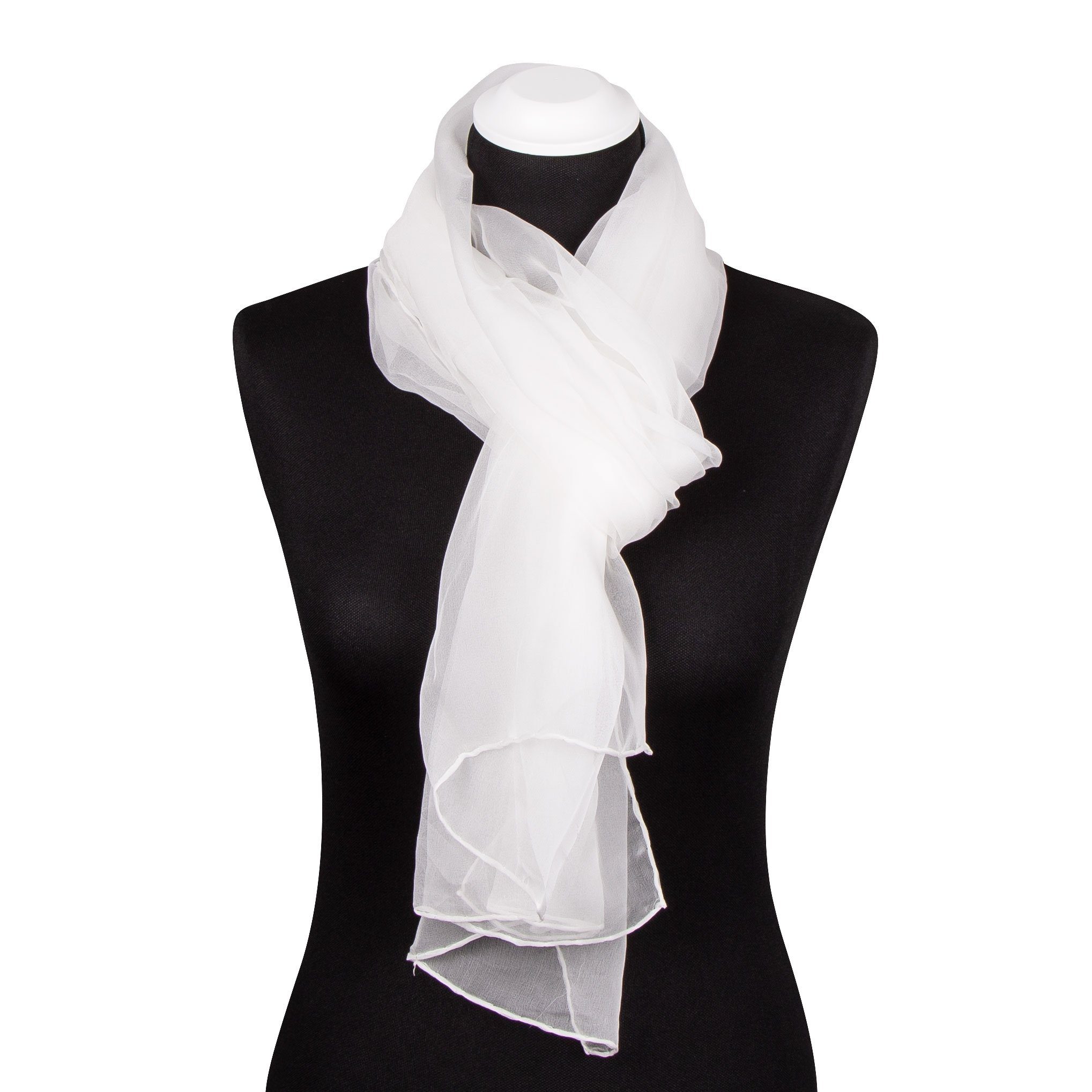 Seidenschal Seidenschal Halstuch Schal Chiffon Naturweiß