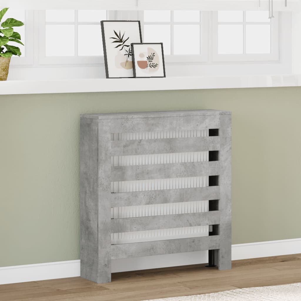 vidaXL Heizungsverkleidung 78 x 20 x 82 cm Heizkörperverkleidung Betongrau 78x20x82 cm Spanplatte