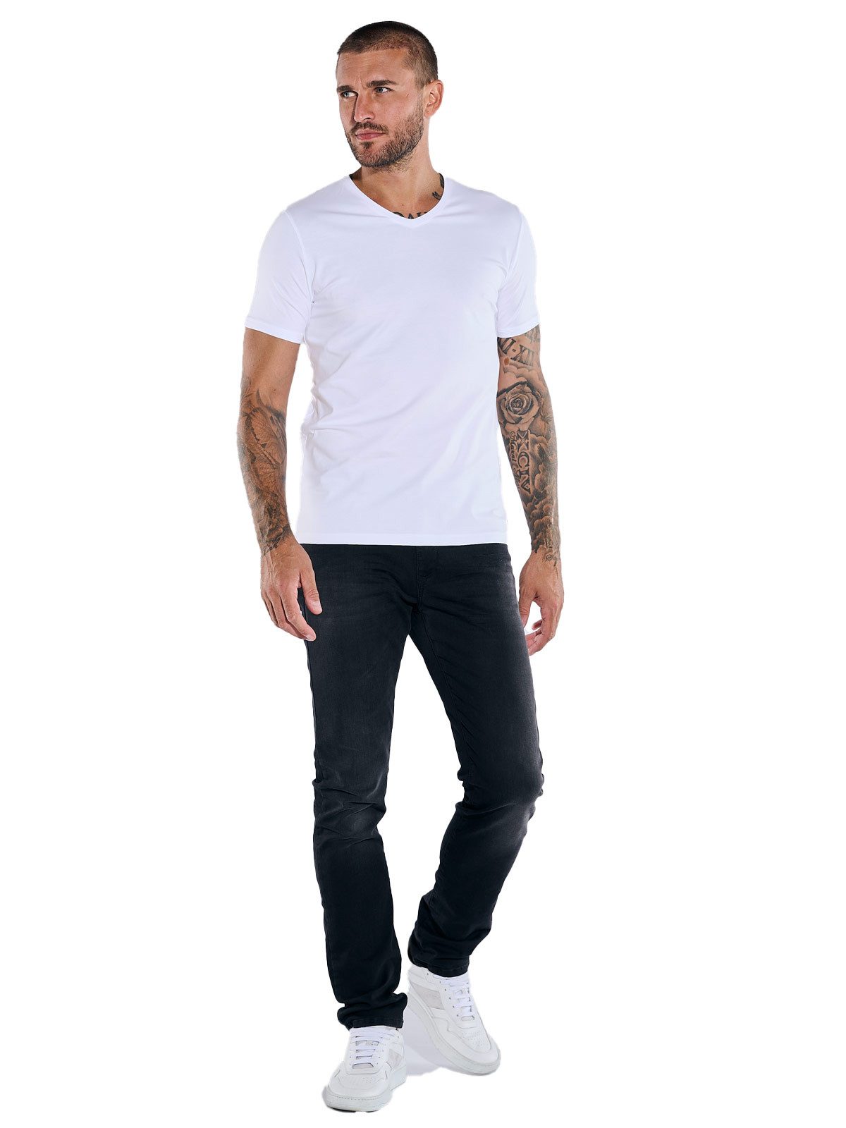 emilio adani T-Shirt Herren T-Shirt "My Favorite", Reinweiss