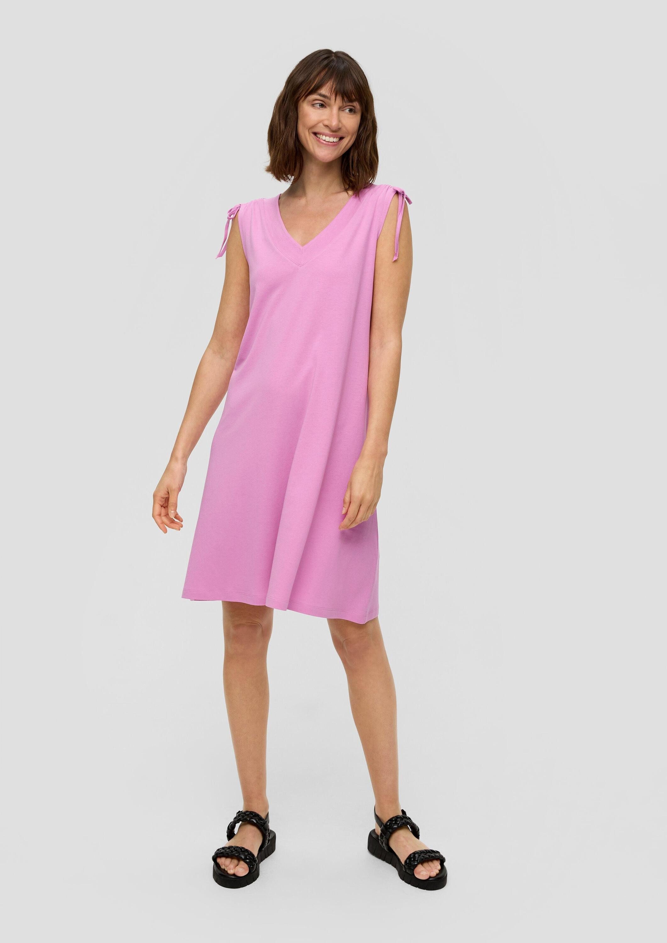 s.Oliver Minikleid Kleid Kleid mit V-Ausschnitt und Binde-Detail