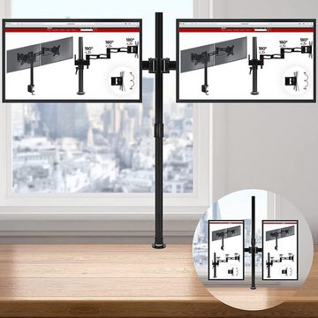 Duronic Monitorständer, (DMT254 Monitorarm, Monitor Halterung 4 Bildschirme bis 27" Zoll, LCD LED Display Ständer bis 8 kg, Höhenverstellbar, Neigbar -90° bis +85°, Drehbar 360°, Monitorhalterung 4fach Arm VESA)