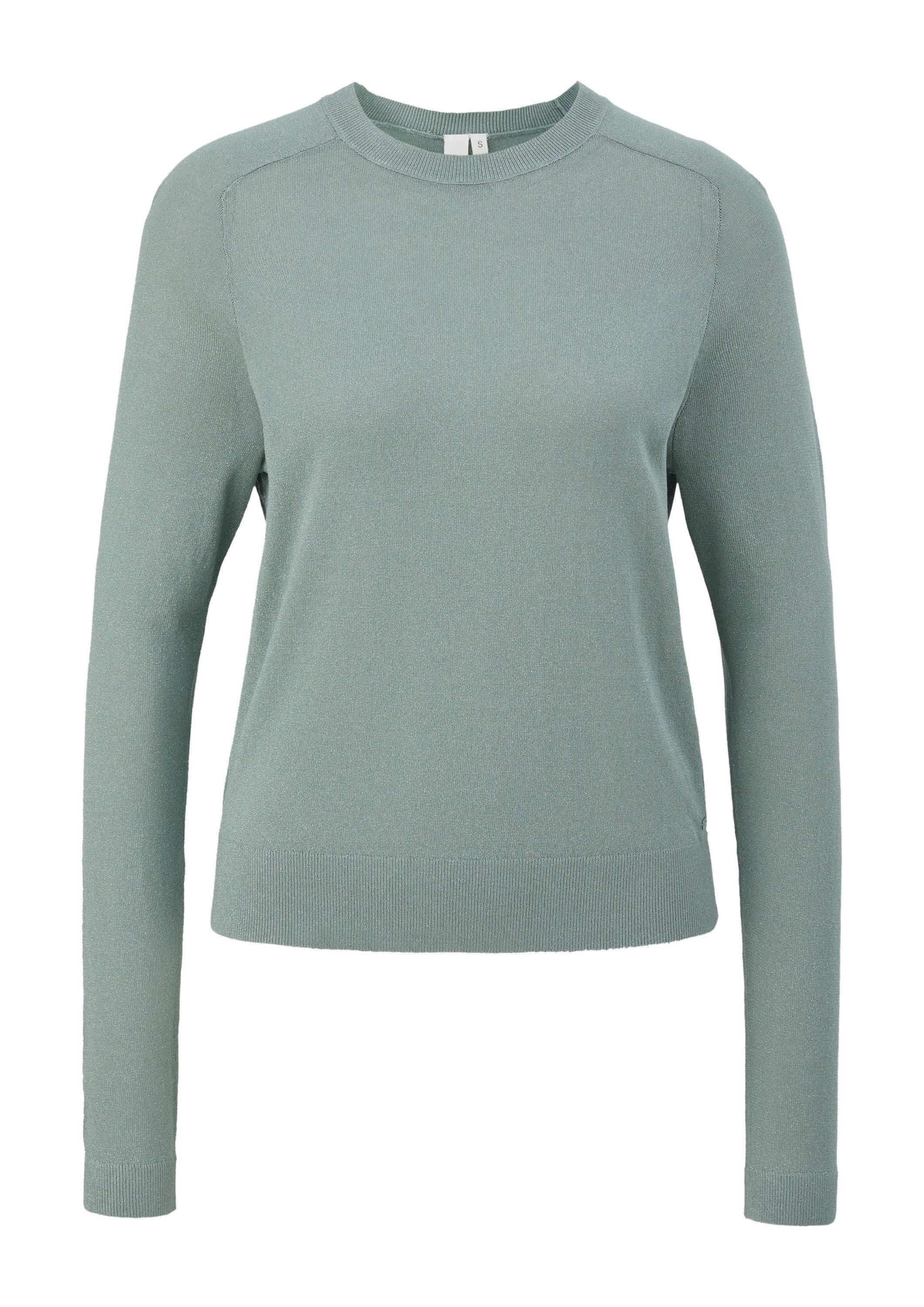 QS Longpullover Strickpullover Feinstrickpullover in Glitzeroptik günstig online kaufen