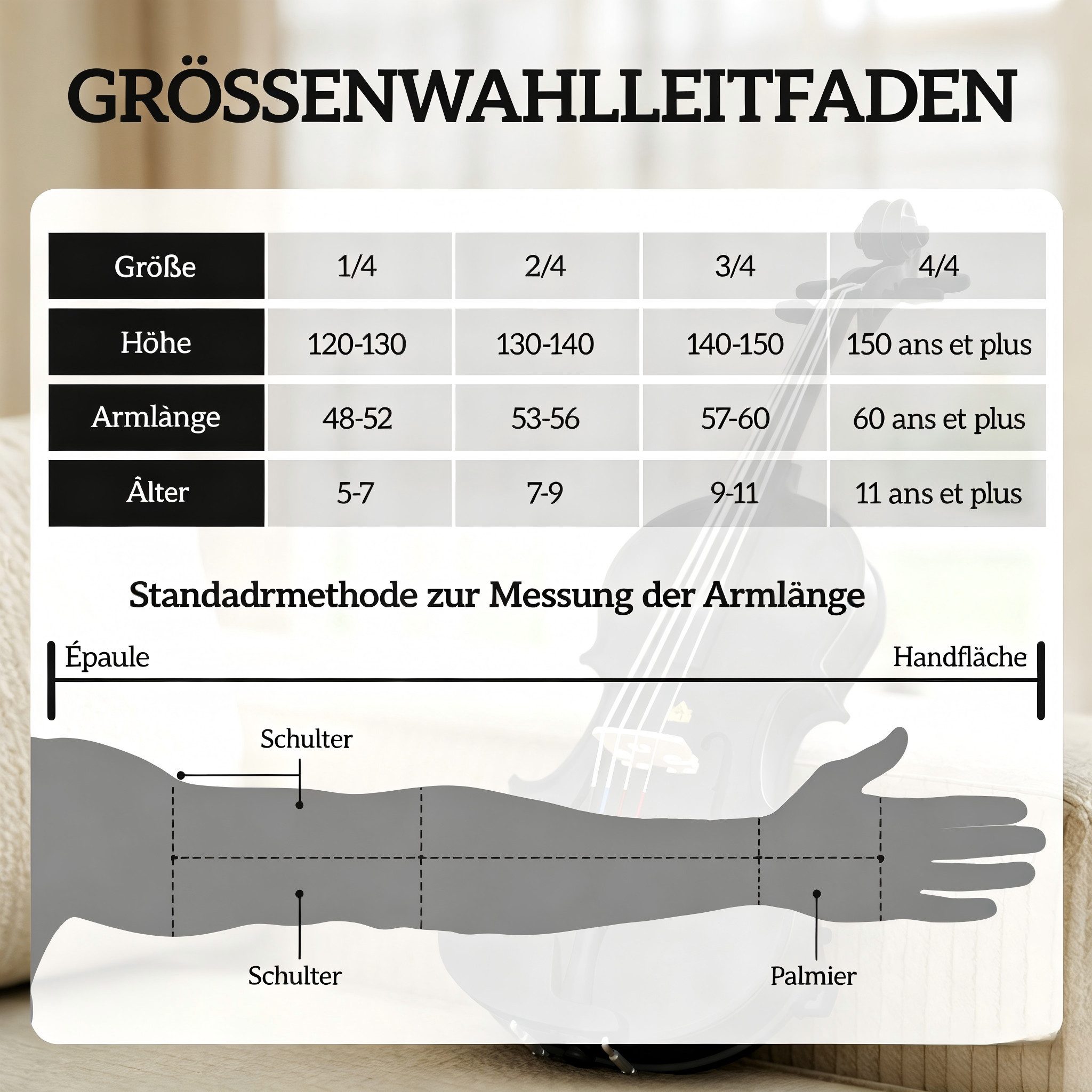 kowdom Violine 4/4 Geige Set Erwachsene Anfänger Massivholz mit Etui Zubehör, klassisch, elegant, komplett montiert, sofort spielbereit, komplett montiert, sofort spielbereit, Massivholz, komplettes Set, leichtes Etui