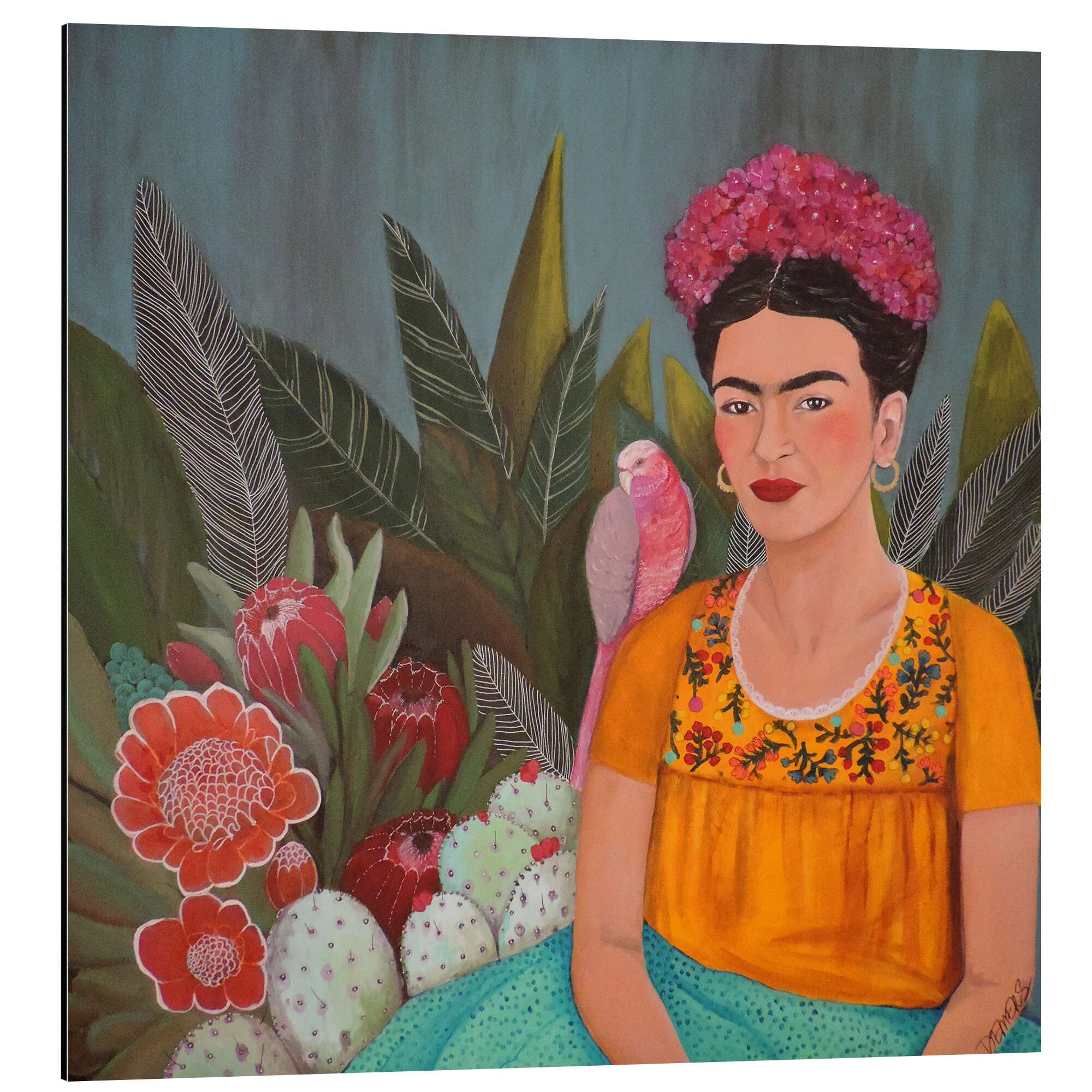 Posterlounge Wandbild Frida Kahlo im blauen Haus, Sylvie Demers, erhältlich als Poster, Leinwandbild, Wandsticker oder Acrylglasbild