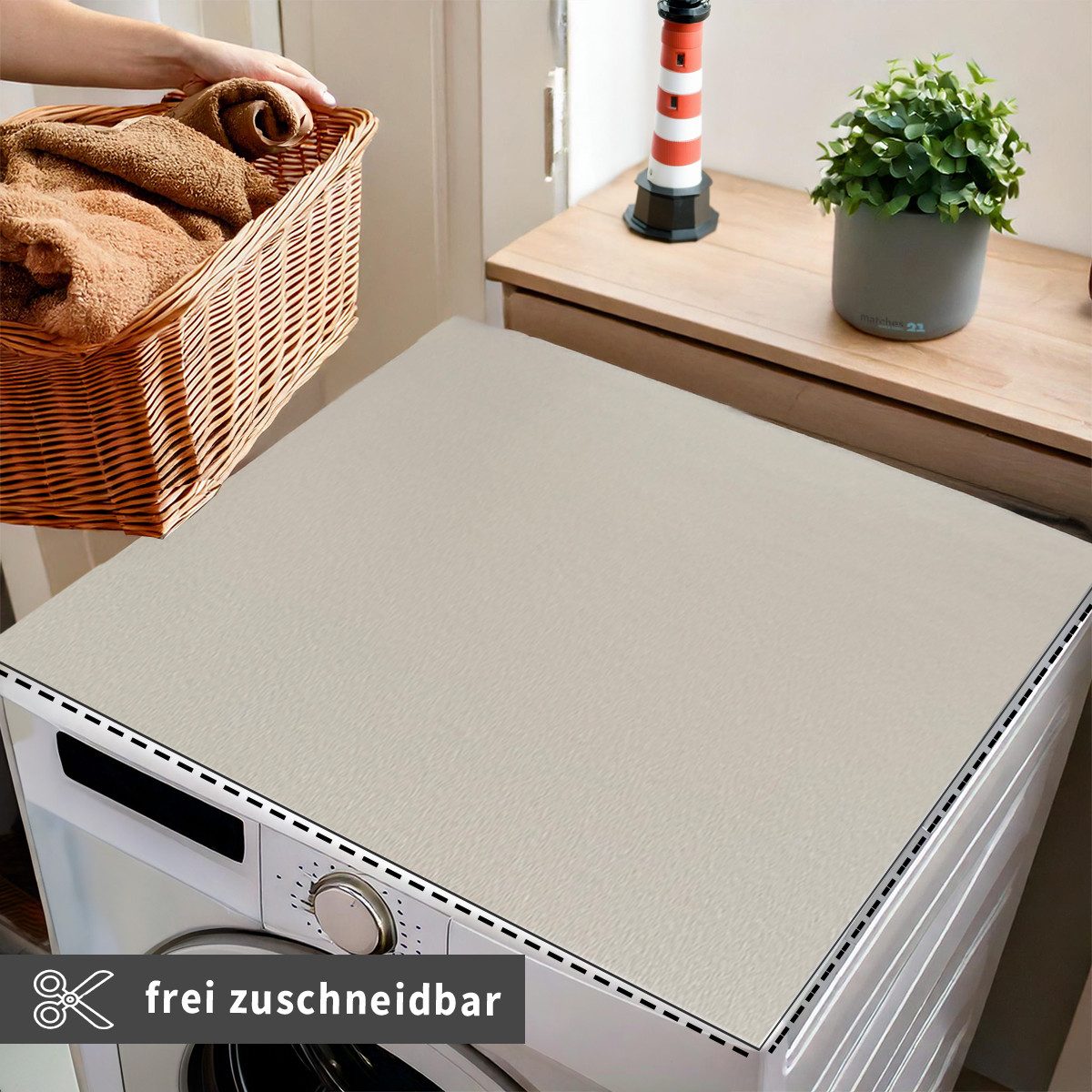 Tabletop Antirutschmatte Waschmaschinen-Auflage beige rutschfest, waschbar, 1-St., Textil-Finish Gummi-Matte als Trockner Waschmaschinen-Unterlage
