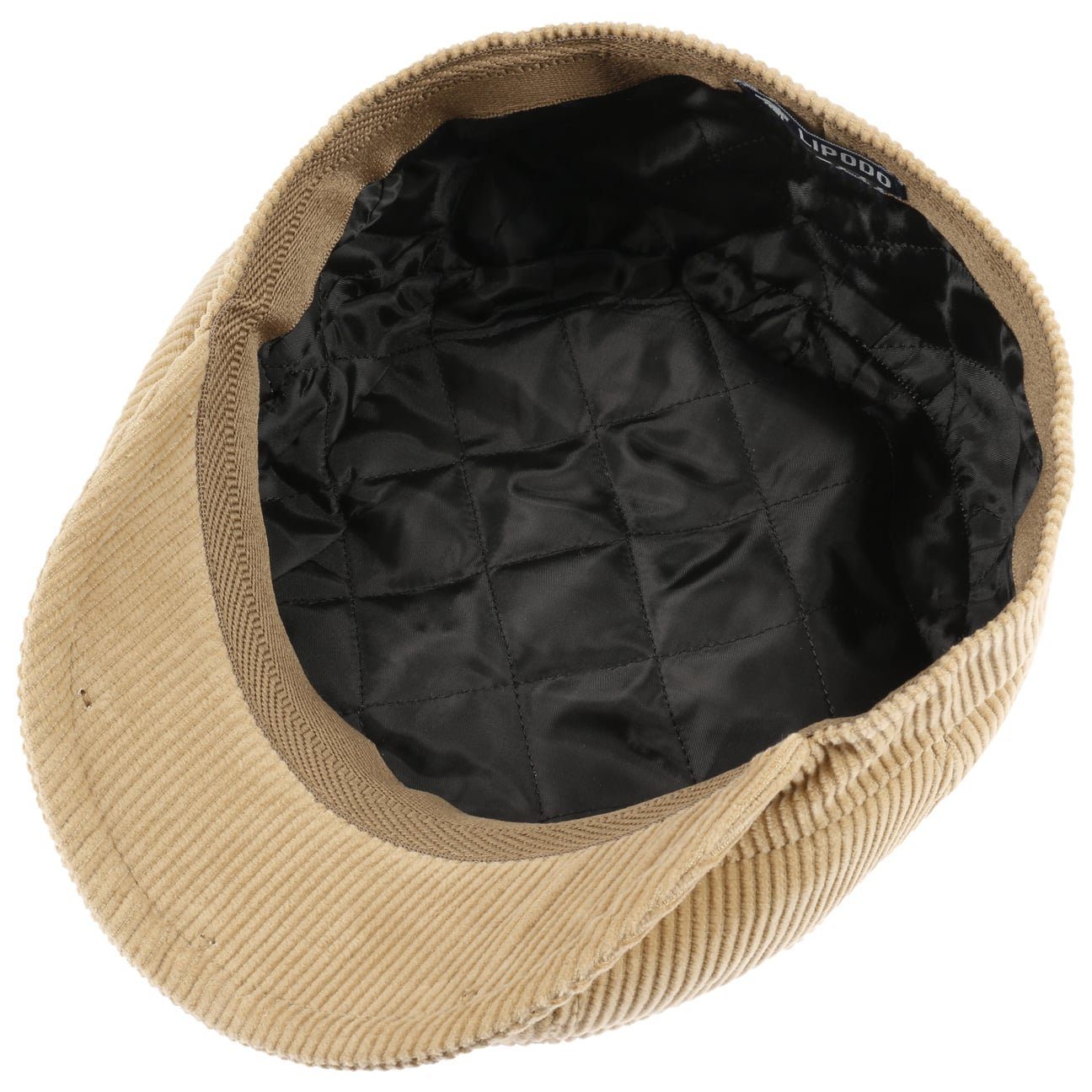 Lipodo Flat Cap (1-St) Cordcap mit Schirm, Made in Italy