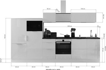 RESPEKTA Küche Elisabeth, vormontiert, inkl. E-Geräte, Breite 340 cm