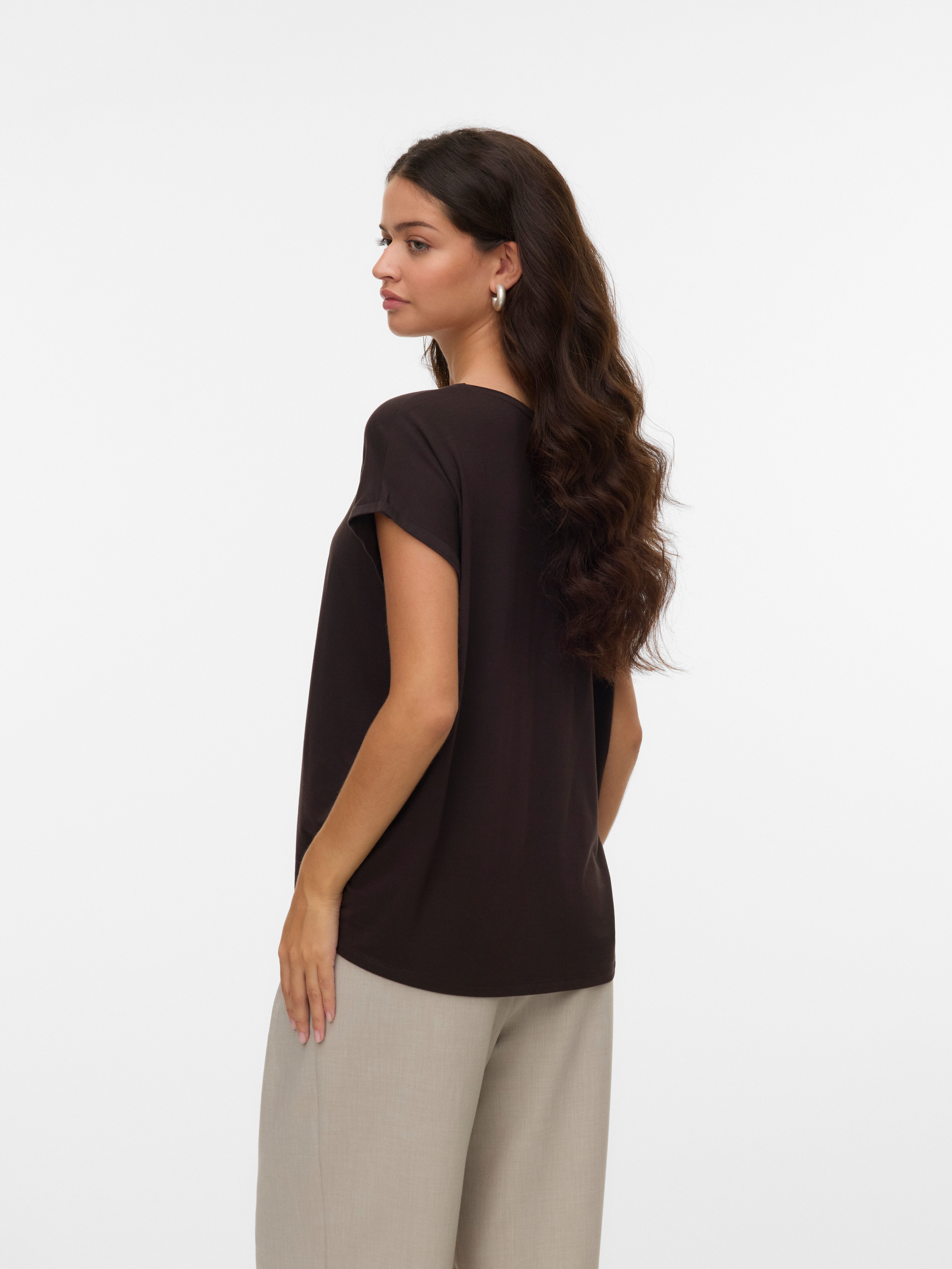 Vero Moda Rundhalsshirt VMAVA PLAIN SS TOP GAJRS NOOS Materialmix, regular günstig online kaufen